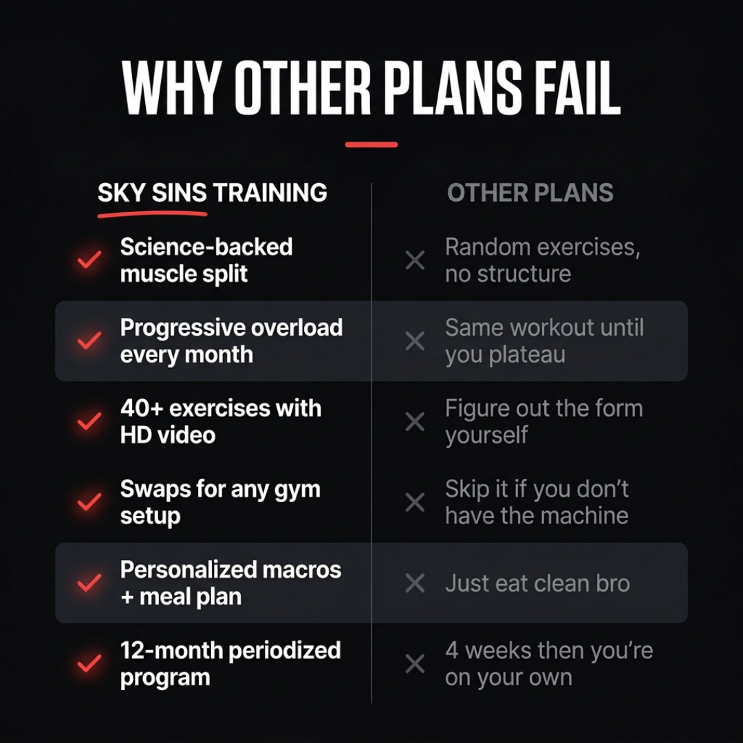 Why other plans fail - Sky Sins Training comparison